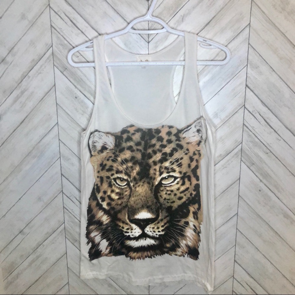 Bel Air leopard graphic racerback tank